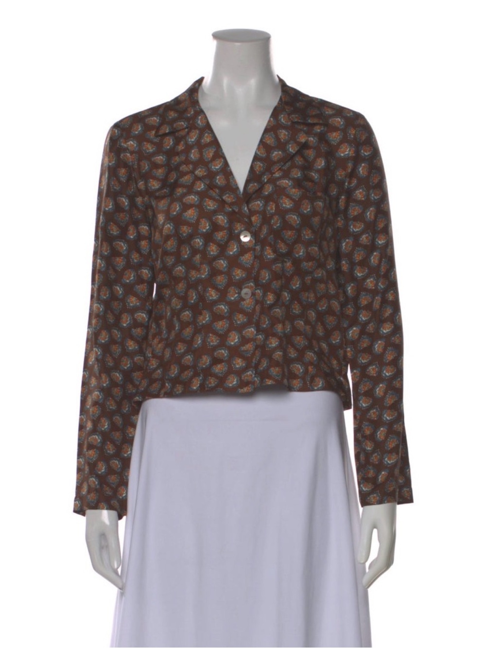 Doen silk paisley blouse, like new, S